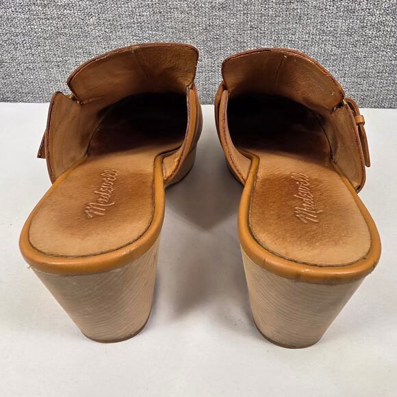 MADEWELL MONIQUE BUCKLE CLOG – WOMEN’S SIZE 9 – TAN LEATHER – WOOD SOLE - Picture 4 of 11